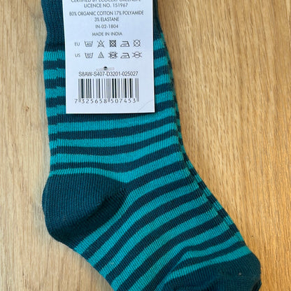 Maxomorra socks turquoise stripes