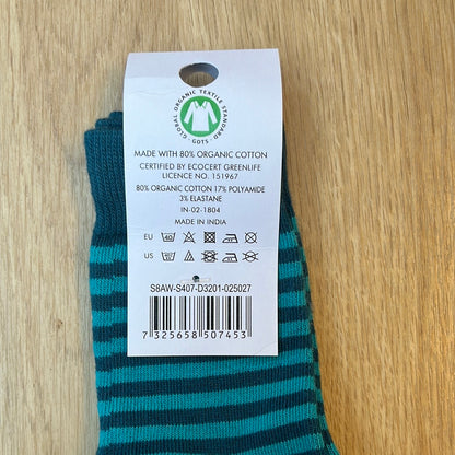 Maxomorra socks turquoise stripes